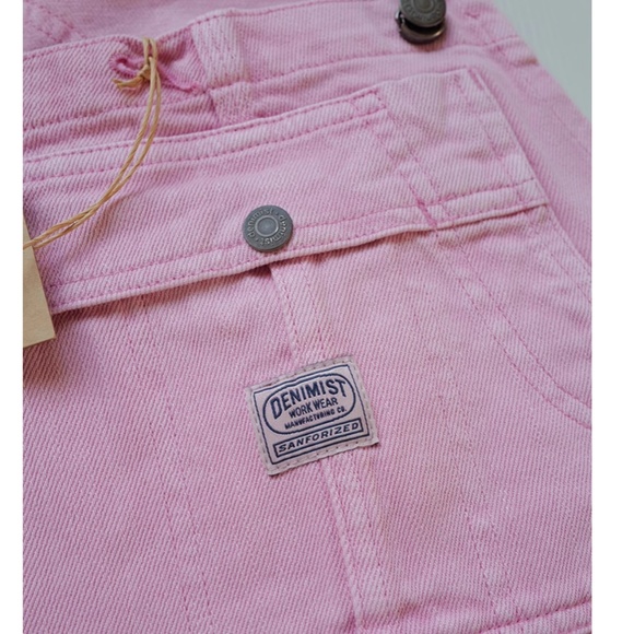 NWT Denimist Free People Relaxed Overall Short Garment - Dyed Orchid Pink Causal - Picture 8 of 12
